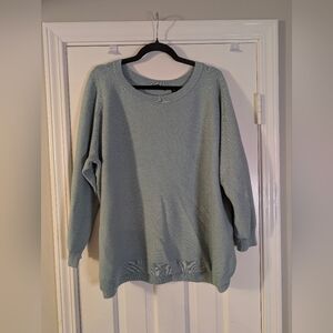 Cyrus 3X Blue Ribbed Knit Sweater | Plus Size Cozy Pullover